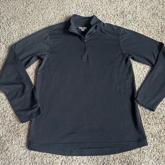 Omni Wool Activewear Baselayer Q-Zip Shirt XL Black Pullover - Picture 3 of 6